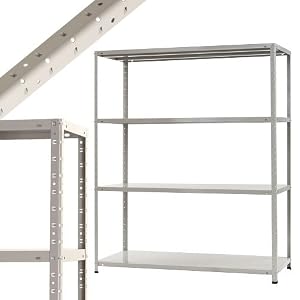 スチールラックのキタジマ KT-7 幅150×奥行60×高さ180cm 4段 ホワイトグレー 150kg/段