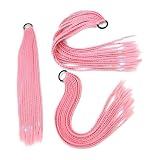 Postizo Peluca sintética trenzada con cola de caballo y banda elástica, extensiones cabello falso trenzado Fiesta(A15)