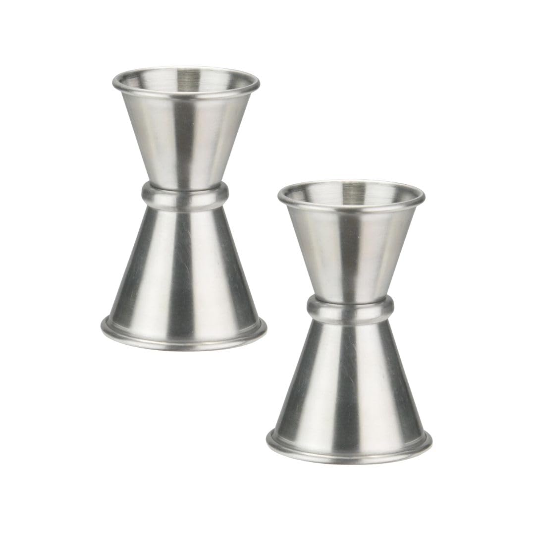 Soro Essentials- 1/2 oz / 3/4 oz Stainless Steel Japanese-Style Jigger Set of 2- Double Cocktail Jigger Bartending Measuring Cocktails Jigger Bartender Tools for Shot Liquor Alcohol Home Bar Drink