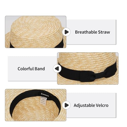 Sombrero Boater de paja para hombre y mujer miniatura 2