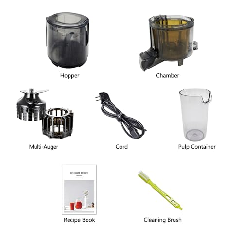 Foto von Hurom Slow Juicer | Entsafter Gemüse und Obst | H310 | Leicht zu Reinigen & Leiser Motor Elektrischer Entsafter mit Siebfilter | 150 Watt | BPA Frei | Schlankes Design | 220ml, Anthrazit