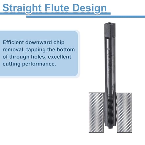 uxcell Straight Flute Thread Tap, 1/8-27 NPS Nitride Coated Screw Threading Tapping Tool Thread Milling Machine Taps, High-Speed Steel 6542 (HSS 6542) by uxcell - Image 4