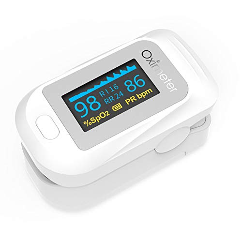 St.mary Heart Rate Monitor, Blood Oxygen Saturation Monitor Spo2 Fingertip Pulse Oximeter for Adults and Children, with Omnidirectional OLED Display,White
