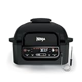 Ninja® Foodi™ Smart 5-in-1 Indoor Grill | With 4-Quart Air Fryer, Roast, Bake, Dehydrate, and Smart Cook System | Black | LG451BK