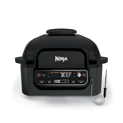 Ninja® Foodi™ Smart 5-in-1 Indoor Grill | With 4-Quart Air Fryer, Roast, Bake, Dehydrate, and Smart Cook System | Black | LG451BK