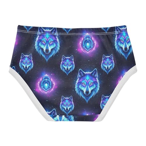 Joisal Wolves Heads Colorful Cartoon Panties for Girl Toddler Girls Underwear Cotton Durable Undies Kids Briefs 2t2