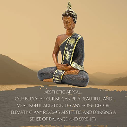 Bellaa Buddha Statue Zen Sakyamuni Siting Meditating Blessing Dhayana Mudra Yoga Collectibles Handmade Sculpture Outdoor Garden Decoration Altar House Warming Gift Figurines #TOP2