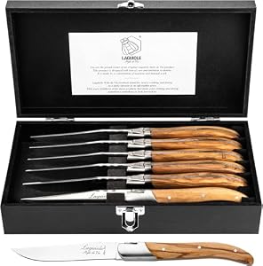 Laguiole Style de Vie Steakmesser Luxury Line, 6-teilig, Olivenholz