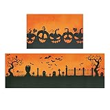 Halloween Kitchen Mat Set of 2 Non Slip Thick Kitchen Rugs and Mats for Floor Comfort Standing Mats