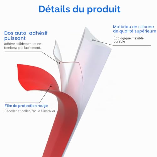Lifuncren 3 mètres Moulage Flexible en Triangles Auto-adhésive, Adhésif Bandes de Calfeutrage en TPE pour Moulure Plafond, Moulure Adhesive Pour Bords de Murs, Sols, Carreaux, Armoires (Blanc,12x9 mm) – vue 4
