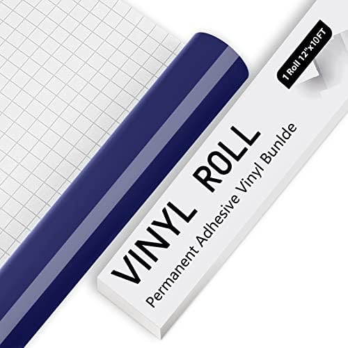 Permanent Vinyl for Cricut - 10Ft Glossy Black Adhesive Vinyl Sheets, vinyl for Cricut, Silhouette & Cameo, Vinyl for Mug, Cup, Window & Home Deco,and other DIY projects