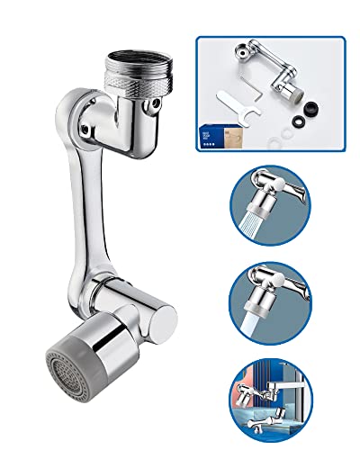 Perlator de grifo giratorio de 1080 grados, grifo de latón macizo para grifos, grifo universal con filtro de salpicaduras, alargador para grifo de cocina Cover