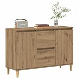 Buffet haut, buffet de cuisine, grand espace de rangement : la commode est équipée de 2 tiroirs et de 2 portes, offrant tellement d'espace de rangement pour ranger des bibelots et bien ranger vos magazines, livres, DVD et appareils électroniques