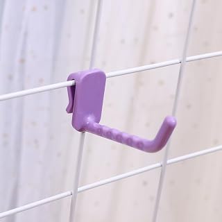 5pcs Supermarket Shelf Display Rack Multipurpose Metal Mesh Panel Plastic Hooks Sock Hangers Home Organizers,Purple
