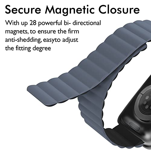 Image of GRIPP Reverser Premium Silicone Magnetic Watch Strap for 40mm /41mm /42mm, Watch Series 11 /10 /9 /8 /7 /6 /5 /4 /3 /2 /1, SE 3 /2 /1, Slim, Lightweight, Adjustable (Watch Not Included)