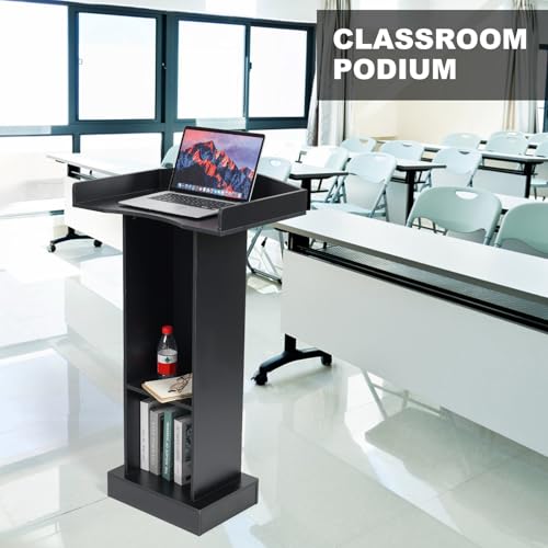 image for BEQUZON Podium Stand for Lectern Presentation Church Classroom, Pulpit