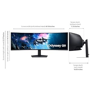 Samsung 49” Odyssey G9 Series DQHD 1000R Curved Gaming Monitor, 1ms(GtG), VESA DisplayHDR 1000, 240Hz, AMD FreeSync Premium Pro, Height Adjustable Stand, Ultrawide Screen, LS49CG954ENXZA, 2024 — photo 3 of 6