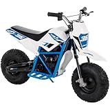Huffy CR8-R Electric Mini Bike for Teens, 19MPH Max Throttle Speed, Full Suspension, 350W Motor and 36V Battery, Ages 14+, Max Weight 130lbs., Kickstand Included, Blue Racing Graphics