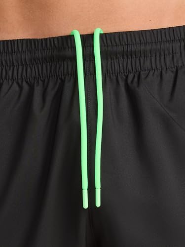 Reebok Men’s Running Pant, Standard Fit, 31” Inseam, Lightweight Poly Fabric, Black/Solar Lime, Small — view 4