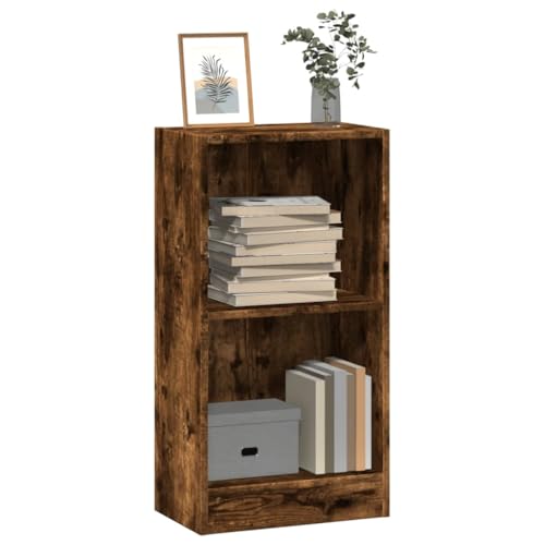 LLEZKBR Estantería y estantería de pie, roble ahumado, 40 x 24 x 76 cm, madera de ingeniería