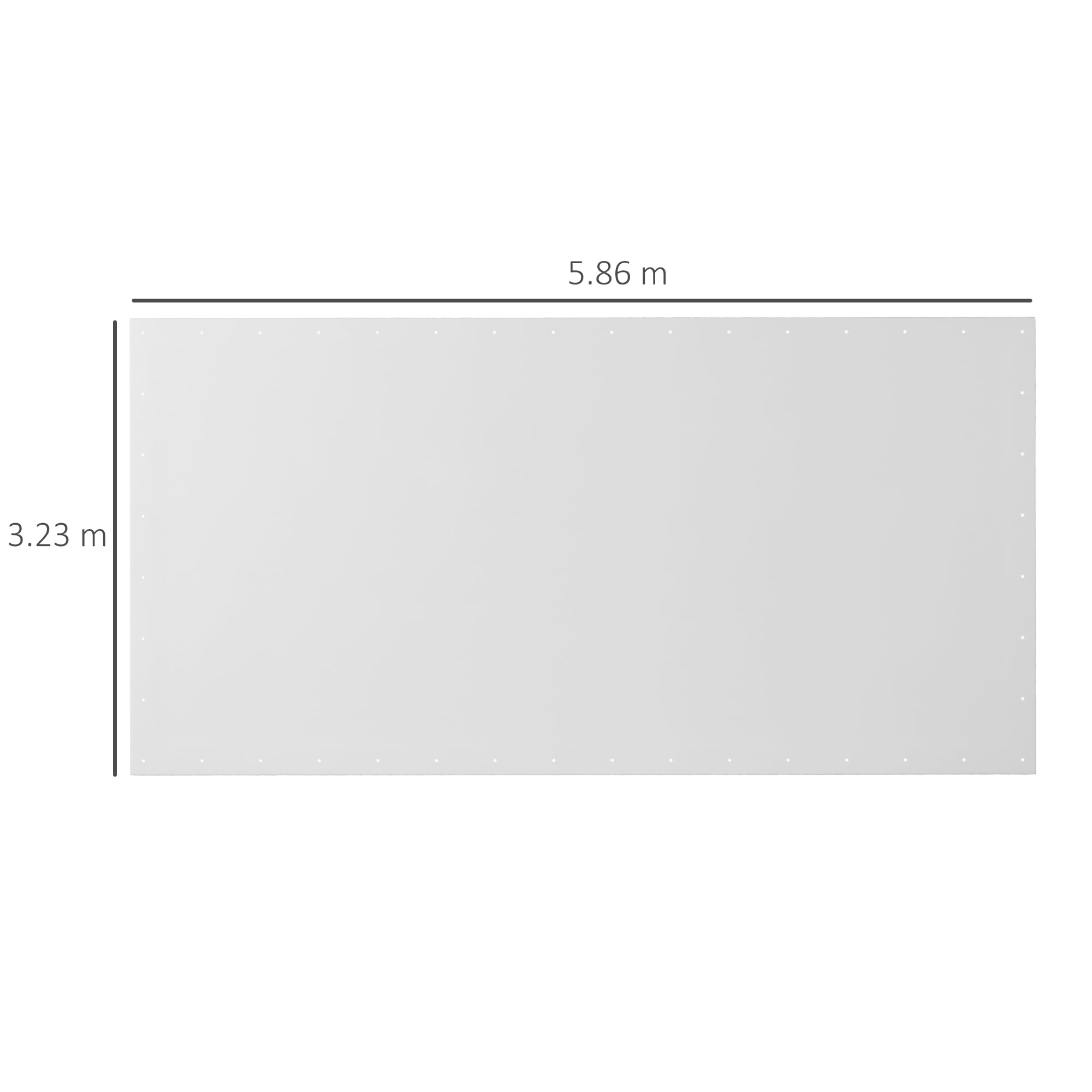 Outsunny Telo di Ricambio 6x3 m Anti-UV per Carport Auto, Copertura in Polietilene, Bianco