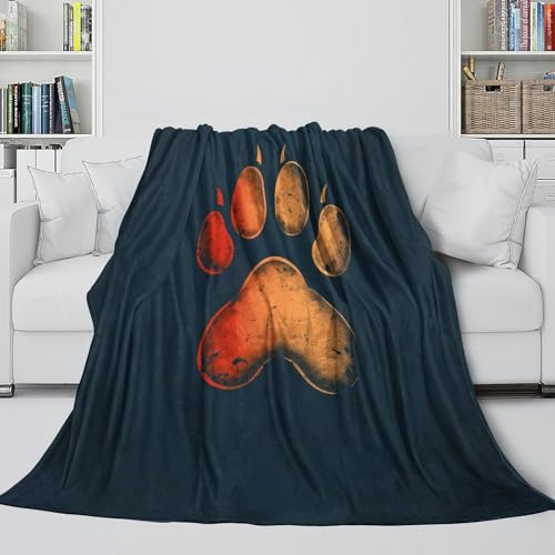 Couverture 3D imprimé pattes d'animaux plaid canapé microfibre 180x200cm - 6