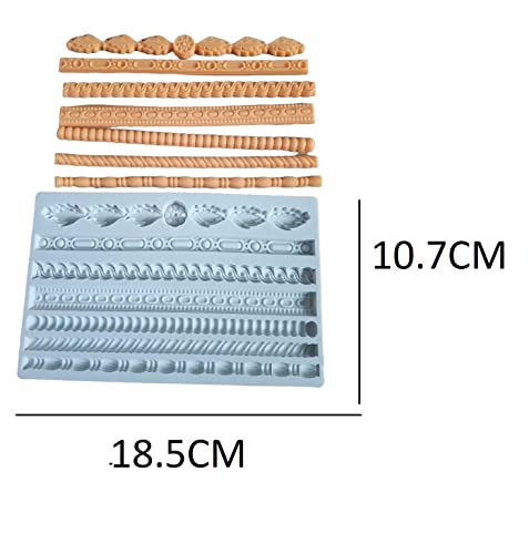 Image of Craftial Curve Abk Rope Relief Shape Retro European Style Silicone Mold Lace Diy Sugarcraft Cake Border Baking Tools Fondant Chocolate Clay Moulds - 11 Cm