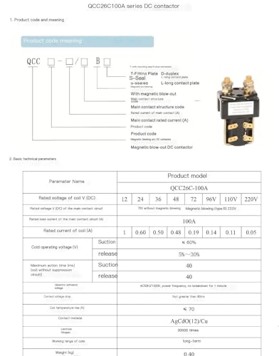 Relais de démarrage CC QCC26C-100A contacteur 24V pour moteurs