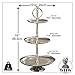 Old World Grand Hotel Cake Stand, 3 Tiers, Decorative, Polished Silver Aluminum, Loose Scallop Rim, Artisan Finish, Luxurious Style, Pedestal Base, Over 1 1/2 Ft Tall (19 Inches)