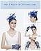 Thstdhy Fascinators Hats for Women Tea Party Fascinator Headband with Gloves Tea Party Accessories for Ladies Royal Blue