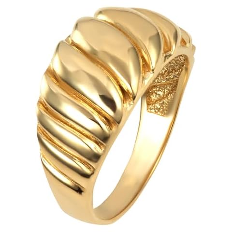 14K Yellow Gold Dome Croissant Ring - Size 7-1/2 Cover
