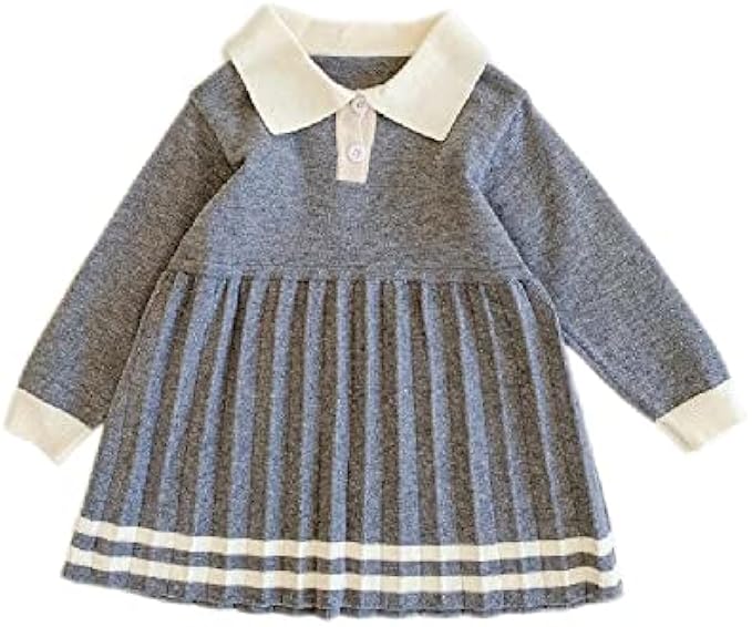 Quenny Girls' dress children's clothing girls' sweater skirt baby wool skirt mid-length Princess
