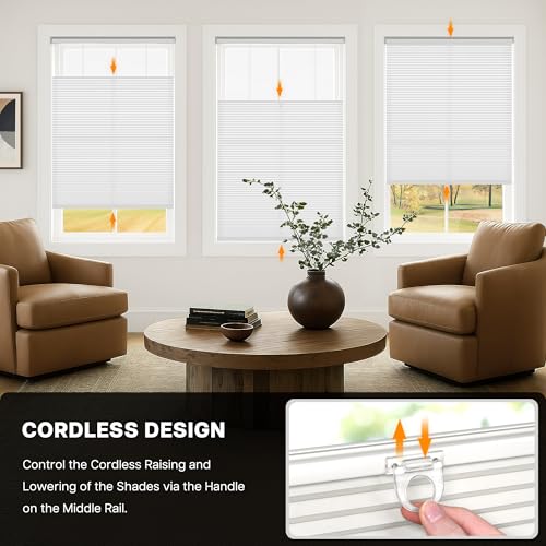 LazBlinds TDBU Cordless Cellular Shades, 33" W x 64" H, White by LazBlinds - Image 4