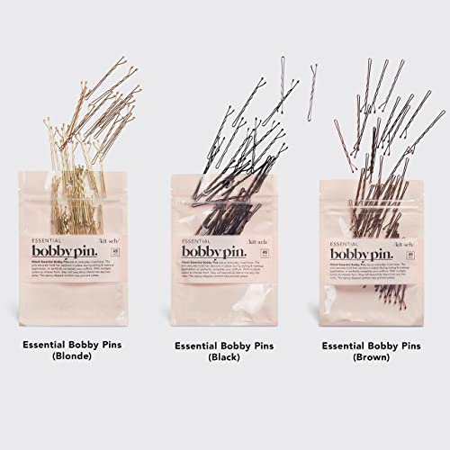 Kitsch Mini Bobby Pins - Hair Pins For Women Hair | Small Bobby Pin For Thin Hair | Blonde Bobby Pins For Thick Hair | Bobby Pins For Styling & Sectioning | Hair Pin Pack For Teen, 45 Pcs (Blonde) #TOP5