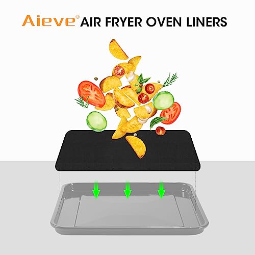 AIEVE Air Fryer Oven Liners, 3 Pack Non-stick Mat Baking Compatible with Ninja Foodi SP101 SP201 SP301 Fry Toaster Microwave Bottom of Gas & Electric