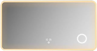 Dressing mirror Led Anti-fog Vanity Makeup Mirror Bathroom Smart Touch Screen Wall Mirror Beauty mirror (Size : 75 * 100cm)