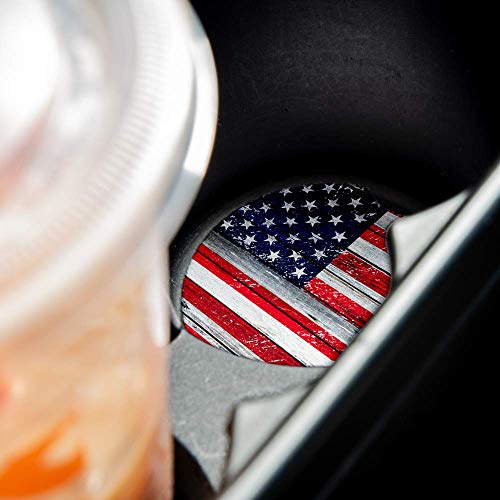 Portavasos para coche set 2 con bandera USA deteriorada miniatura 4