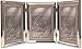Lawrence Frames Polished Silver Plate 5x7 Hinged Triple Picture Frame - Bead Border Design