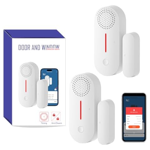 Alarm for Doors Opening, Window and Door Alarms for Home, Tuya Smart Devices Door Chimes When Door Opens for Home (2pack-301) Cover