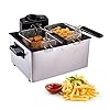 alpina Deep Fryer – 3 Baskets – 5 Litres – 2000 Watt – Thermostat up to 190 °C – Anti-Heating – Stainless Steel