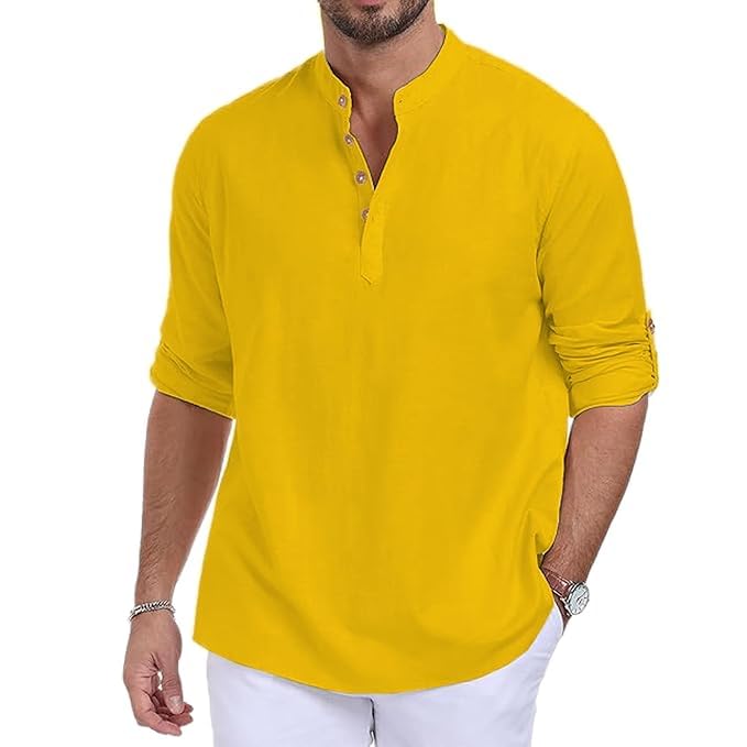edinwolf Men Pure Cotton Slim Fit Full Sleeve Short Kurta | Super Soft Stylish Kurta for Any Occasions (KRTBTN25)-picture-16