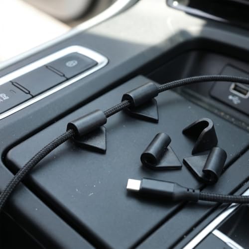 18pcs Car Cable Clips, Plastic Charger Holders for Cords, Black — 사진 4
