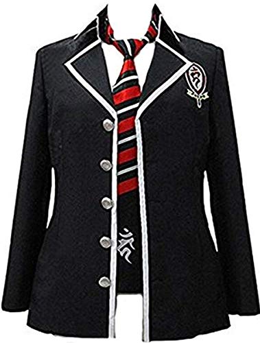 Poetic Walk Ao no Blue Exorcist Okumura Rin Uniform Outfit Cosplay Costume Jacket Tie Custom (Women-S, Jacket&Tie)