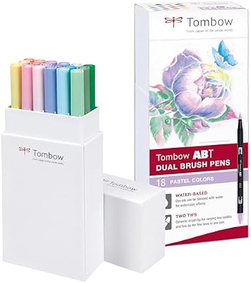Set De 18 Rotuladores Dual Brush Colores Pastel Tombow