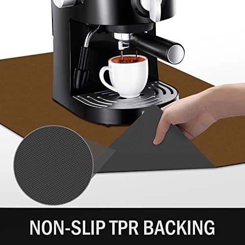 Coffee Pot Maker Mat For Countertops,Coffee Bar Mat Decor,Coffee Machine Pads,Coffee Grinder Mat,Absorbent, Washable,Microfiber Dish Drying Mat For Kitchen accessories,Under Small Appliance Mats,Brown - Thumbnail 6