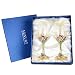 Produktbild WAYDAY Emaille Rotwein Kelch Weingläser 400ml - 2-teiliges Starke Elegante Kristall Glas mit umweltfreundlichen Metalldesign für Wein - Ein tolles Geschenk mit luxuriösen Geschenkbox enthalten