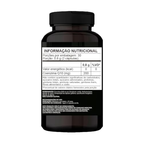 Coenzima Q10 200mg - 1 Pote com 60 Cápsulas de 400mg