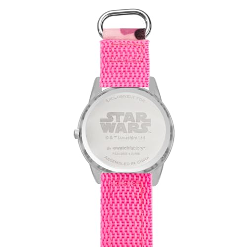 Reloj STAR WARS para niños analógico resistente a golpes con correa de nailon rosa lavable 3