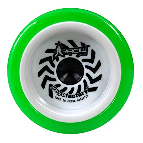 Yoyofactory Arrow Elite Beginner Yoyo Toy - Comes With Extra String & Pre Tied Finger Loop - Includes Bearings For Beginners To High Performance - Boys Or Girls Ages 8+ Rayon Green #TOP2
