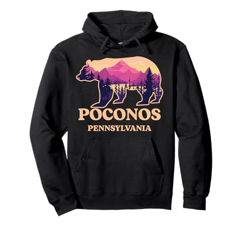 Poconos Mountains PA Bear Hiking Hoodie
